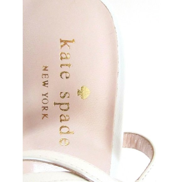 Designer Kate Spade N Y White Leather Ankle Strap Crystal High Heel Sandal's 8.5 - Picture 11 of 16